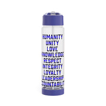 Load image into Gallery viewer, Infuser Water Bottle Black and Blue