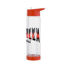 Load image into Gallery viewer, Infuser Water Bottle Black and Red
