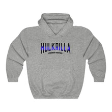 Load image into Gallery viewer, Hulkrilla's Black and Blue Unisex Heavy Blend™ Hooded Sweatshirt