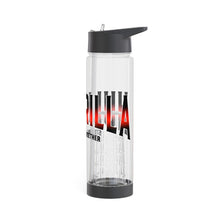 Load image into Gallery viewer, Infuser Water Bottle Black and Red