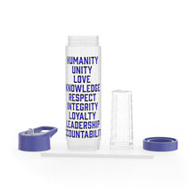 Load image into Gallery viewer, Infuser Water Bottle Black and Blue