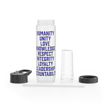 Load image into Gallery viewer, Infuser Water Bottle Black and Blue