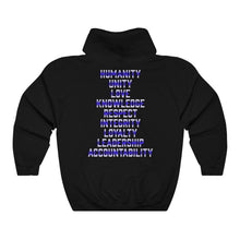 Load image into Gallery viewer, Hulkrilla's Black and Blue Unisex Heavy Blend™ Hooded Sweatshirt