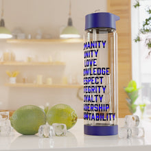 Load image into Gallery viewer, Infuser Water Bottle Black and Blue