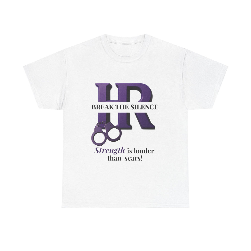 Unisex Heavy Cotton Tee for Domestic Violence Awareness