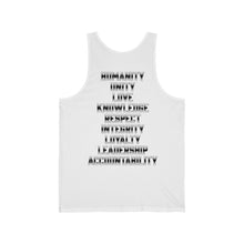 Load image into Gallery viewer, Black and White Unisex Jersey Tank
