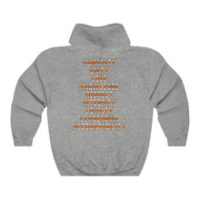 Load image into Gallery viewer, Hulkrilla&#39;s Orange Red and Black Unisex Heavy Blend™ Hooded Sweatshirt
