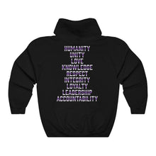 Load image into Gallery viewer, Hulkrilla&#39;s Purple and Black Unisex Heavy Blend™ Hooded Sweatshirt

