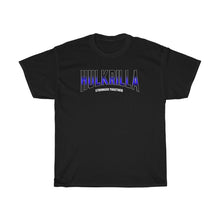 Load image into Gallery viewer, Hulkrilla&#39;s Blue and Black Unisex Heavy Cotton Tee
