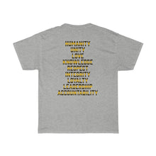Load image into Gallery viewer, Hulkrilla&#39;s Gold and Black Unisex Heavy Cotton Tee
