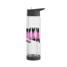 Load image into Gallery viewer, Infuser Water Bottle Pink and Black
