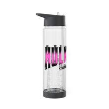 Load image into Gallery viewer, Infuser Water Bottle Pink and Black
