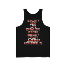 Load image into Gallery viewer, Red and Black Unisex Jersey Tank
