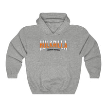 Load image into Gallery viewer, Hulkrilla&#39;s Orange Red and Black Unisex Heavy Blend™ Hooded Sweatshirt
