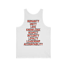 Load image into Gallery viewer, Red and Black Unisex Jersey Tank
